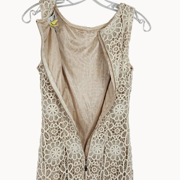 Boho Victorian Antique Revival Lace Short Party Glam Dress Joseph Ribkoff 6 Whit - Picture 10 of 16